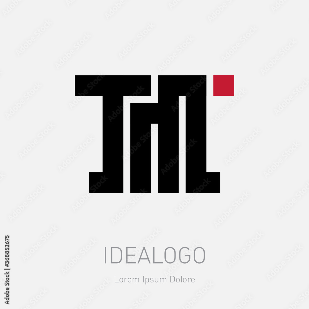 Poster t and m - initials, logo. tm - design element or icon. elegant monogram template or logotype.