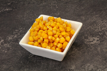 Sweet corn seeds in the bowl