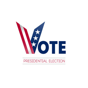 Banner design for presidential election day in US 2020. Voting in USA. Design template of poster, flyer or sticker for Political election campaign. Vector.