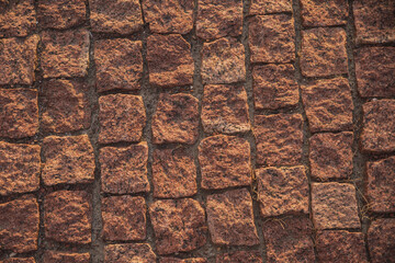 paving stone texture in sunset light