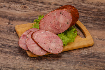 Smoked ham sausage with spices