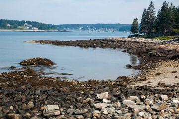 Fototapeta na wymiar Low Tide at Port Clyde in Maine