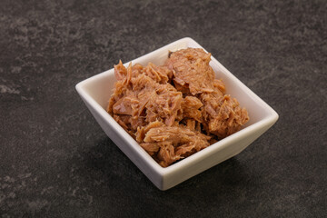 Canned tuna fillet for salad