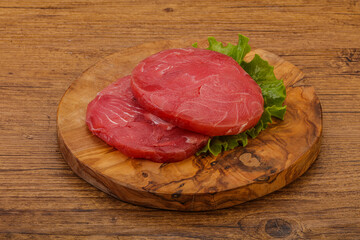 Raw tuna steak for grill