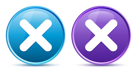 Fototapeta premium Cross icon sleek soft round button set illustration