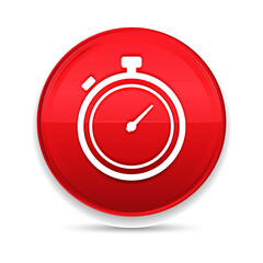 Stopwatch icon shiny luxury design red button vector