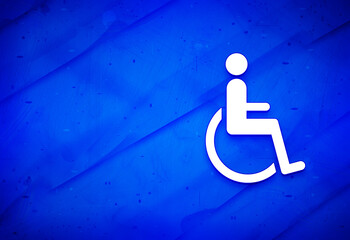 Wheelchair handicap icon abstract watercolor painting dark blue background illustration