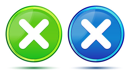 Fototapeta premium Cross icon creative natural round button set illustration