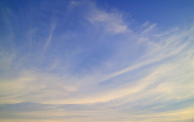 Blue Sky and Cirrus Clouds for Background or Banner	