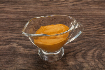 Mustard sauce in the bowl