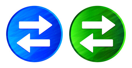 Transfer arrow icon grunge texture round button set illustration