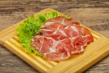 Smoked pork neck slices snack