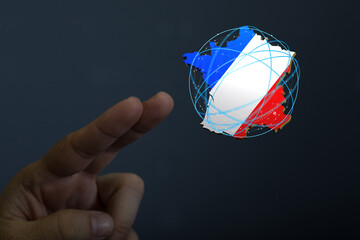 3d Digital France map country modern.