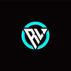 R L initial logo modern triangle with circle