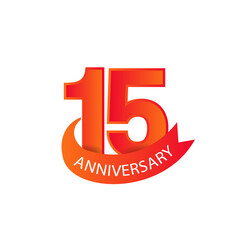 Modern 15 anniversary emblem design vector for celebration company and corporate