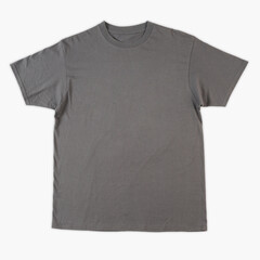 Blank gray shirt mock up template, front view, isolated on white background, plain t-shirt mockup. Tee sweater sweatshirt design presentation for print.