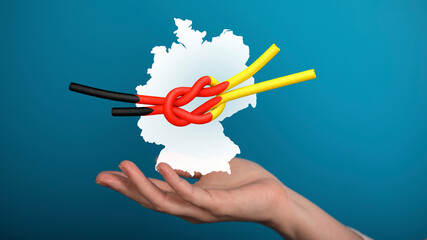 3D map of Germany. Map of Germany land