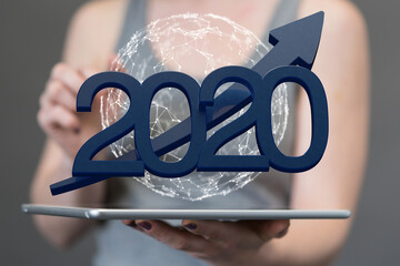 the 2020 business year up goals and  success illustration