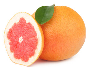 Fresh grapefruit isolated on the white background