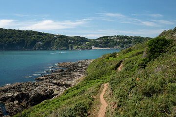 Fototapeta na wymiar South Devon Coastal Footpath at the entrance to the Salcombe Estuary, South Devon, UK