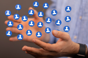 connect network team group digital as concept