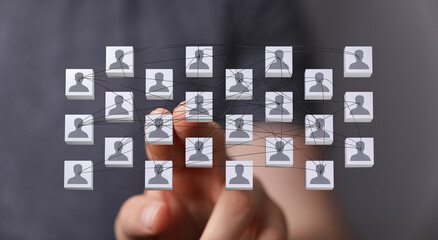 conference Digital Network and data concept team.