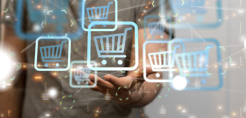 Add To Cart Internet Web Store Buy Online E-Commerce concept.