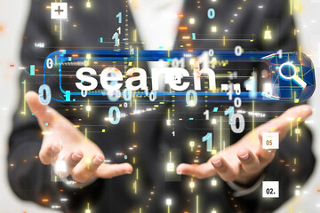 digital search bar engine touch digital 3d concept