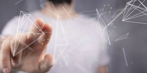 Digital Network and data concept.