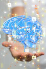 tech AI smart brain artificial system network digital