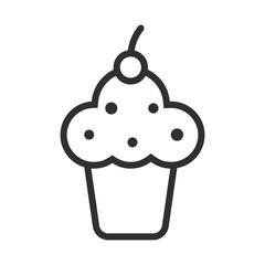 Cup cake icon isolated on white background. Vector illustration.