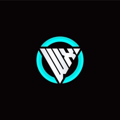 W X initial logo modern triangle with circle