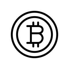 Bitcoin icon in line design style. Cryptocurrency symbol.