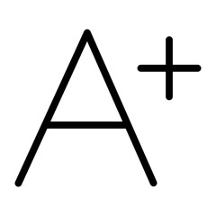 Increase font size line icon isolated on white background.