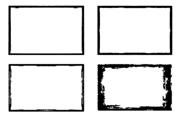 Vector Frames. rectangles for image. distress texture . Grunge Black borders isolated on the background . Dirt effect . geometric shapes for your design