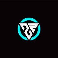 Z Z initial logo modern triangle with circle