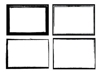 Vector Frames. rectangles for image. distress texture . Grunge Black borders isolated on the background . Dirt effect . geometric shapes for your design