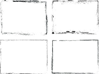 Vector Frames. rectangles for image. distress texture . Grunge Black borders isolated on the background . Dirt effect . geometric shapes for your design