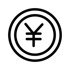 Japanese yen symbol. Chinese yuan icon in line design style.