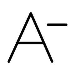 Decrease font size icon in line design style.