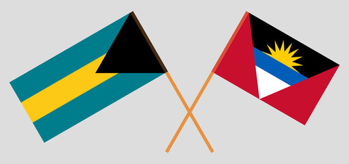 Crossed flags of Antigua and Barbuda and Bahamas