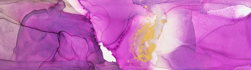 Abstract purple, lilac, pink, gold background, wallpaper. Mixing acrylic paints. Modern art. Alcohol ink colors translucent. Alcohol Abstract contemporary art fluid.