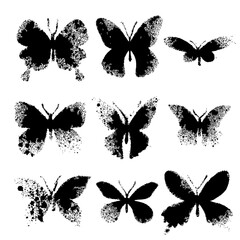 Hand drawn grunge butterfly