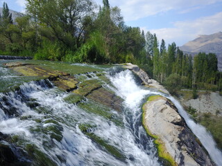 waterfall in the mountains