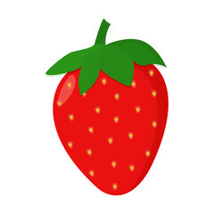 Cartoon bright natural strawberrys isolated on white. Vector illustration of fresh farm. 
Strawberry Vector Icon.