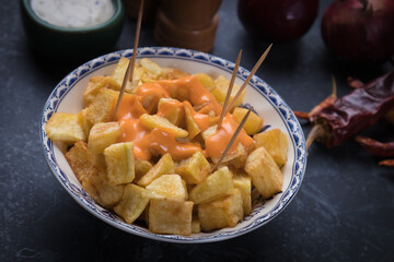 Patatas bravas, spanish fried potato
