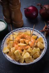 Patatas bravas, spanish fried potato