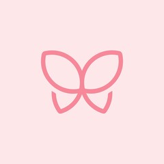 pink line Butterfly logo icon