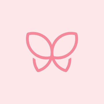 pink line Butterfly logo icon