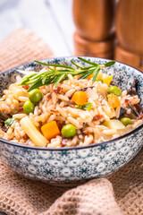 Risotto with mushrooms ande vegetables